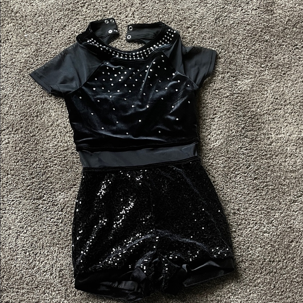 Weissman Black Sequin Kids Dance Costume